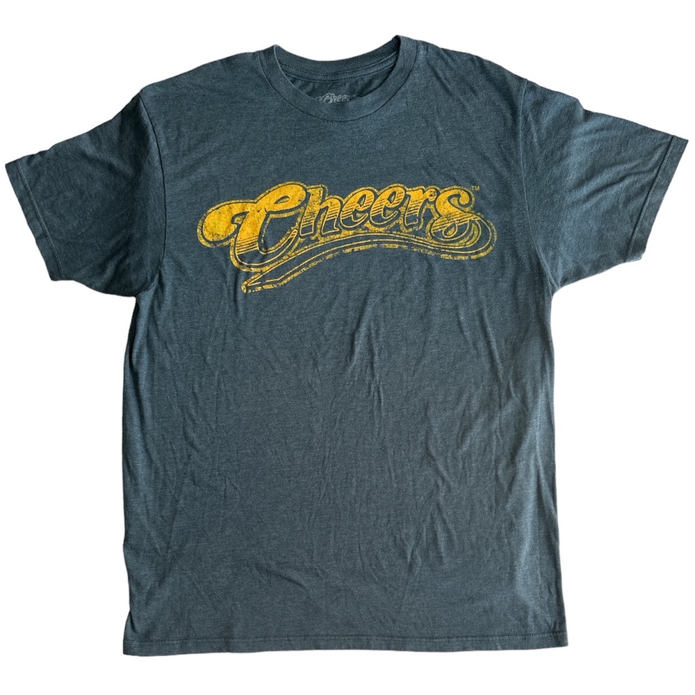 Graphic T “Cheers” women’s Size L in Blue